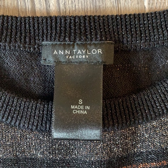NWOT Ann Taylor Factory metallic sweater shimmer S - Picture 2 of 4